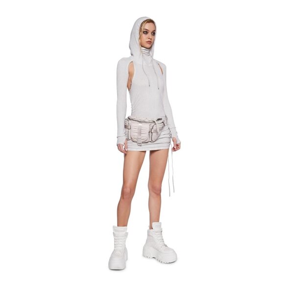 DollSkill Darker Wavs Multi Pocket Tactical Compression Fanny Pack Off White - Picture 1 of 9